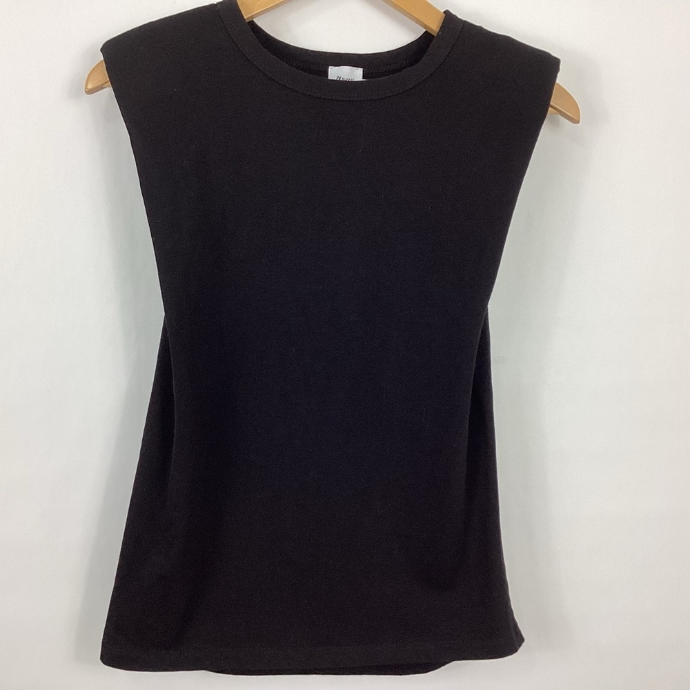 Princess Polly Black Jules Padded Shoulder Tank Top Size 2